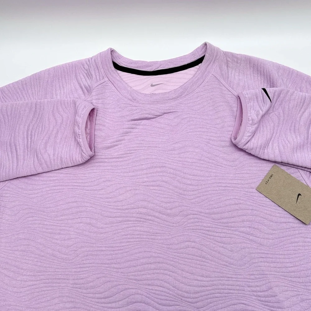 Nike Golf Dri-Fit Tour Men's XL Quilted Crew Neck Pink Sweatshirt  MSRP $105